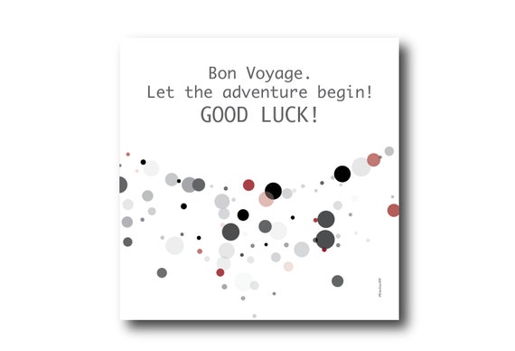 Digital Good Luck card wishes, instant download, printable at home, ready to post, Pantone Colors