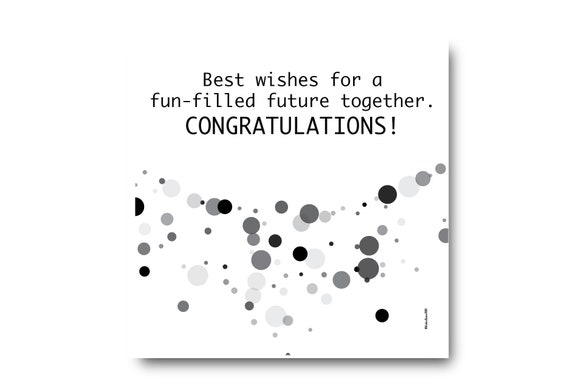 Digital Wedding Congratulation Greeting card wishes, instant download, printable at home, ready to post, Pantone Colors