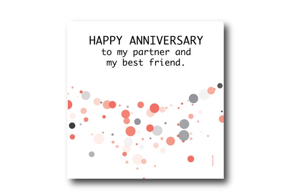 Digital Wedding Anniversary card wishes, instant download, printable at home, Pantone Colors