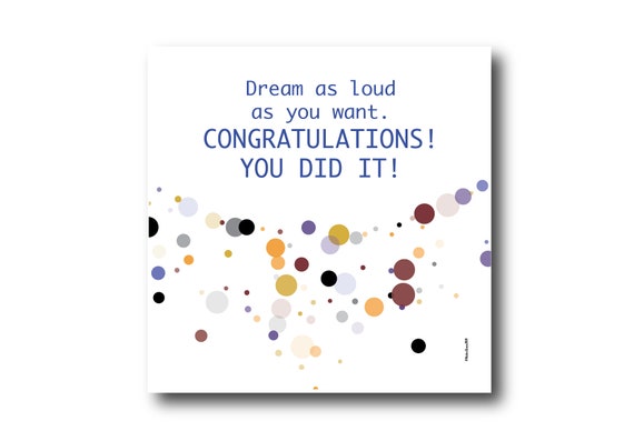 Digital Congratulations card wishes, instant download, printable at home, Pantone Colors