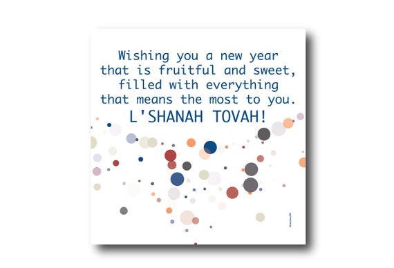 Digital Rosh Hashanah card wishes, instant download, printable at home, ready to post, Pantone Colors