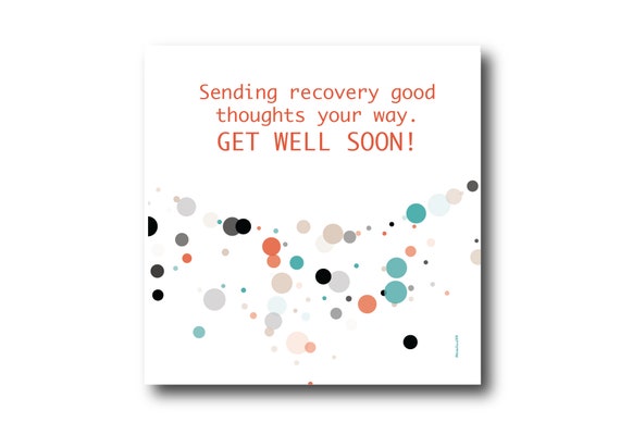 Digital Get Well Soon card wishes, instant download, printable at home, ready to post, Pantone Colors