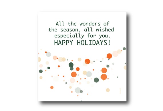 Digital Holiday Season card wishes, instant download, printable at home, ready to post, Pantone Colors, Pantone Colors