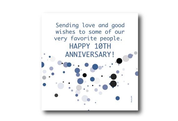 Digital 10th Wedding Anniversary Card wishes, Pantone Colors, Love wishes