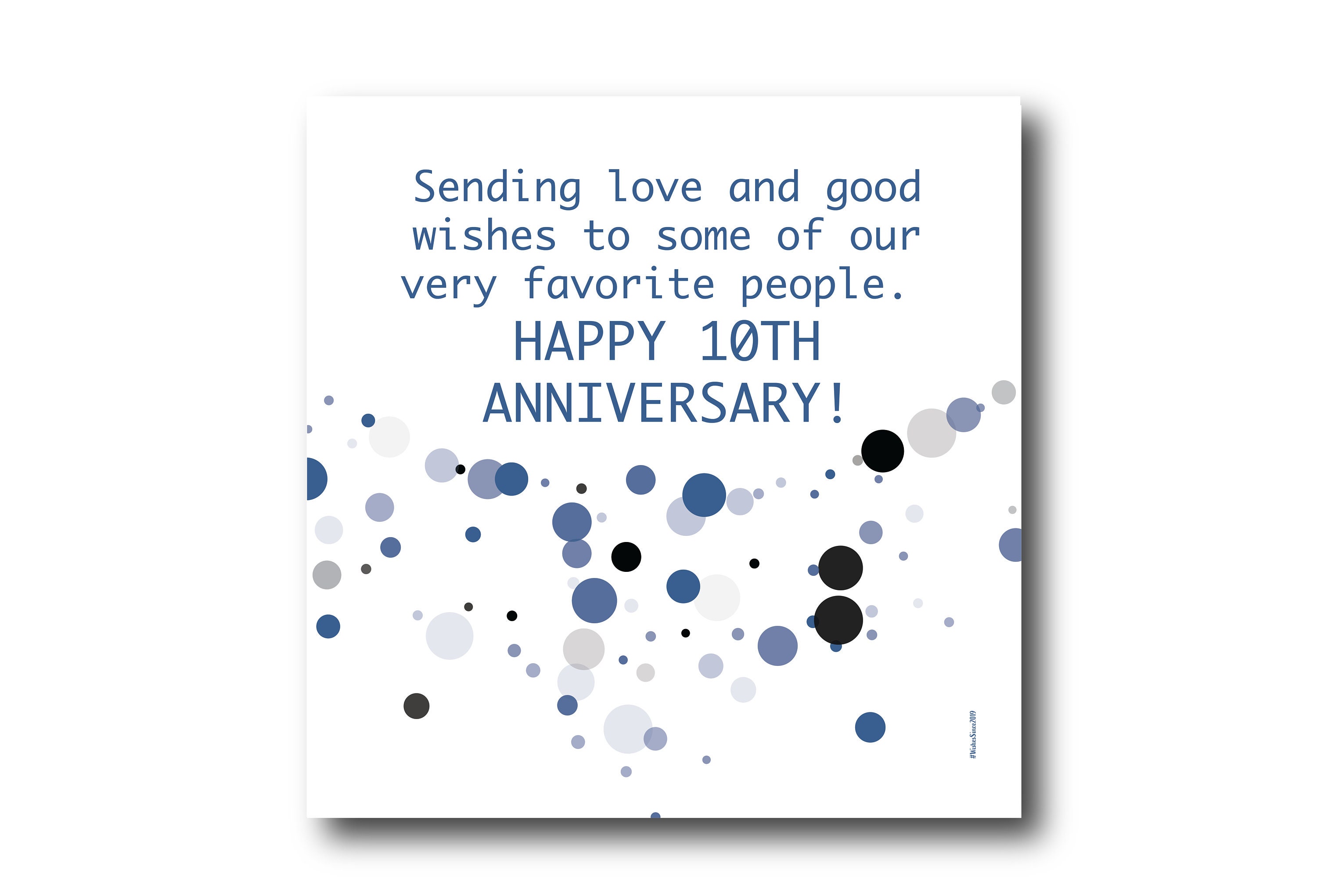 digital 10th wedding anniversary card wishes, pantone colors