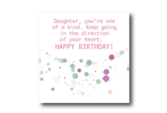 Digital Daughter Birthday Wishes greeting card, Pantone Colors, Birthday Greeting Card Gift