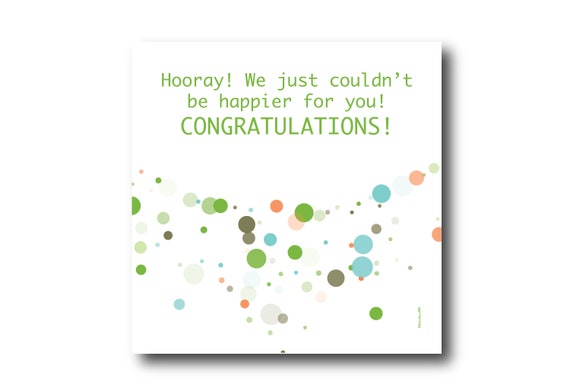 Digital Congratulations card wishes, instant download, printable at home, Pantone Colors