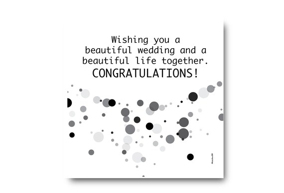 Digital Wedding Congratulation Greeting card wishes, instant download, printable at home, ready to post, Pantone Colors