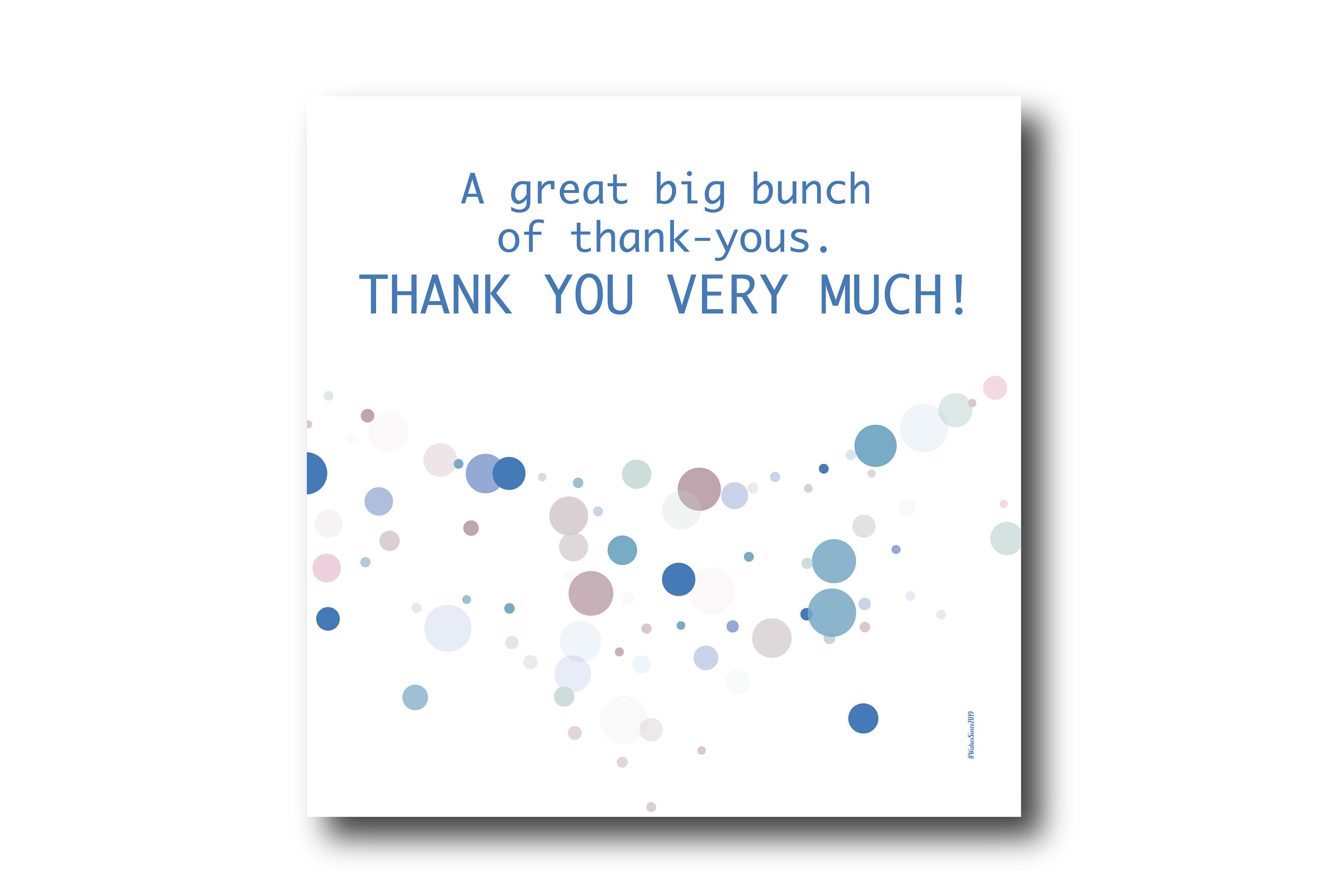 Digital Thank You Greeting card wishes, instant download, printable at