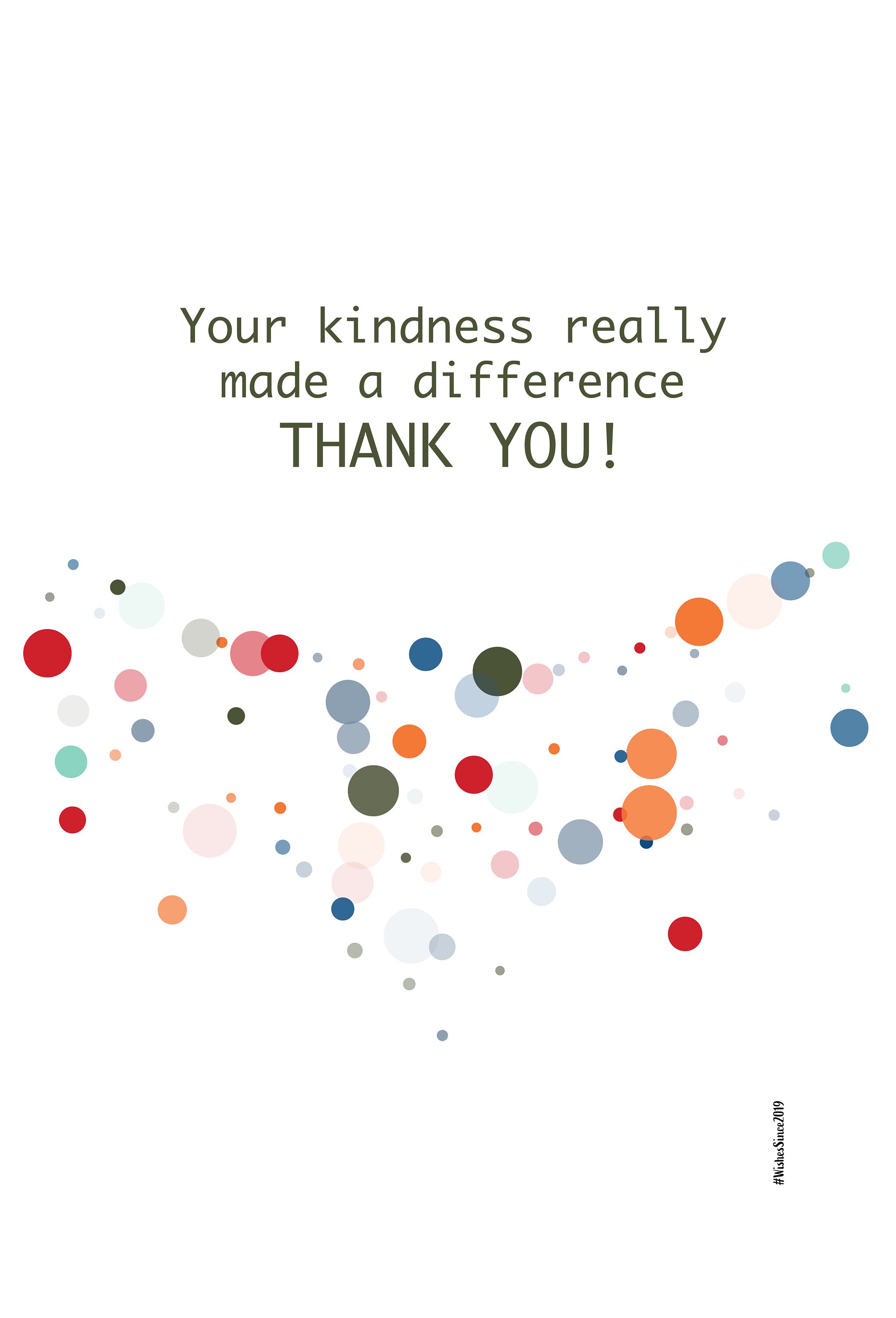 Digital Thank You Greeting card wishes, instant download, printable at