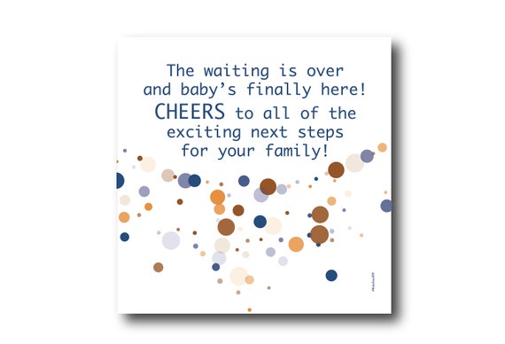 Digital Welcome Baby boy or girl card wishes, instant download, printable at home, Pantone Colors