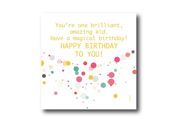 Digital Birthday Wishes greeting card for a kid, Pantone Colors