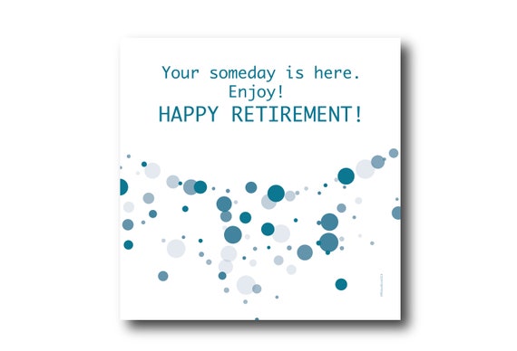 Digital Retirement card wishes, instant download, printable at home, ready to post, Pantone Colors