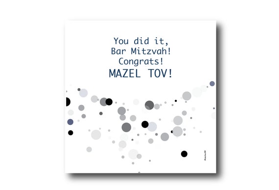 Digital Mazel Tov card wishes, instant download, printable at home, ready to post, Pantone Colors