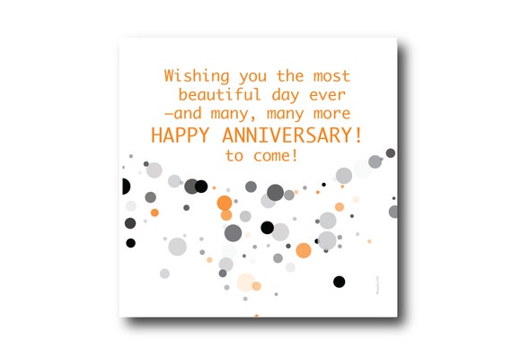 Digital Wedding Anniversary card wishes, instant download, printable at home, Pantone Colors
