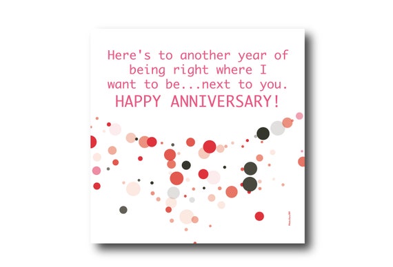 Digital Wedding Anniversary card wishes, instant download, printable at home, Pantone Colors