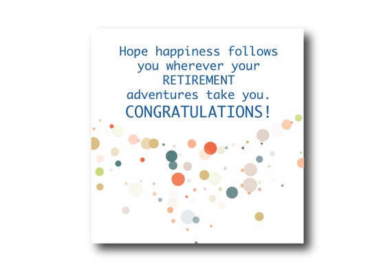 Digital Retirement card wishes, instant download, printable at home, ready to post, Pantone Colors Hybrid Hues