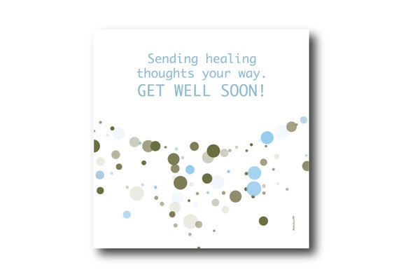 Digital Get Well Soon card wishes, instant download, printable at home, ready to post, Pantone Colors