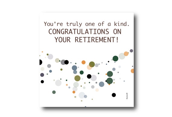 Digital Retirement card wishes, instant download, printable at home, ready to post, Pantone Colors, Social Media Image