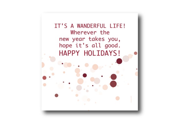 Digital Holiday Season card wishes, instant download, printable at home, ready to post, Pantone Colors, Pantone Colors