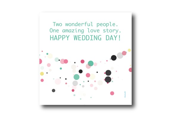 Digital Wedding Congratulation Greeting card wishes, instant download, printable at home, ready to post, Pantone Colors