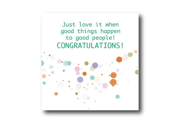 Digital Congratulations card wishes, instant download, printable at home, Pantone Colors