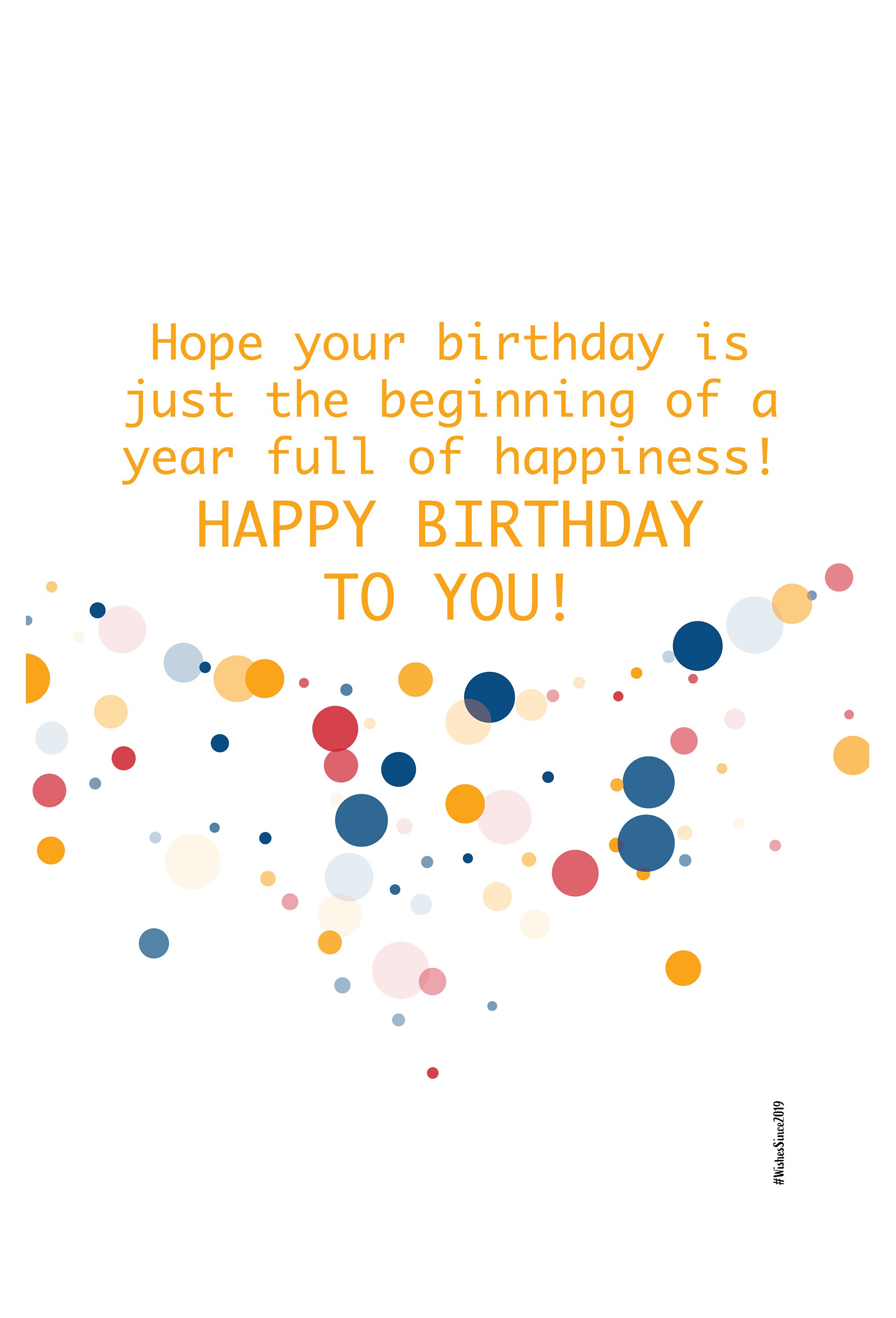 Digital Birthday Wishes Greeting Card, Pantone Colors