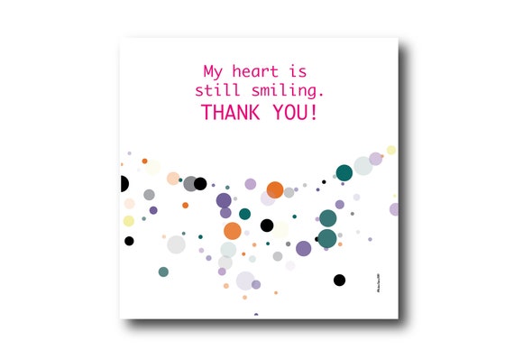 Digital Thank You Greeting card wishes, instant download, printable at home, ready to post, Pantone Colors