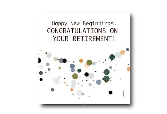 Digital Retirement card wishes, instant download, Social Media Ready, Pantone Colors