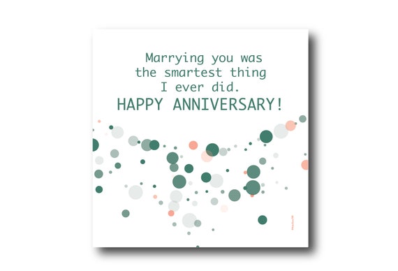 Digital Wedding Anniversary card wishes, instant download, printable at home, Pantone Colors