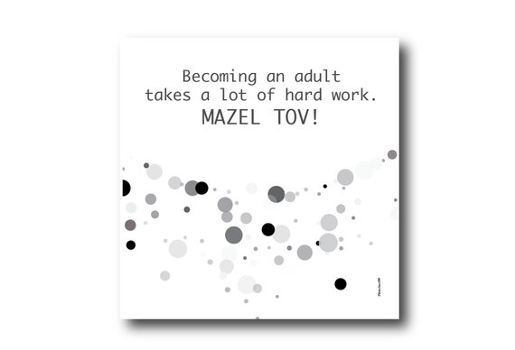 Digital Mazel Tov card wishes, instant download, printable at home, ready to post, Pantone Colors