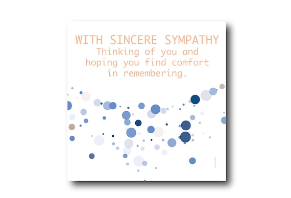 Digital Sympathy card wishes, instant download, printable at home, ready to post, Pantone Colors