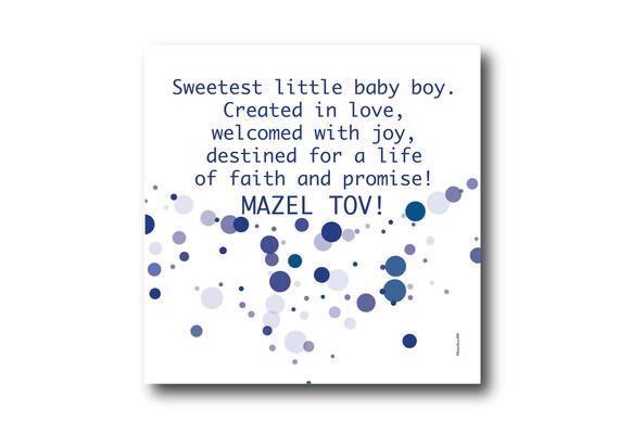Digital Mazel Tov card wishes, instant download, printable at home, ready to post, Pantone Colors