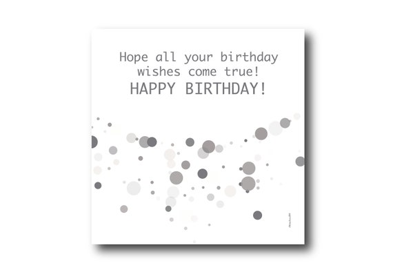 Digital Birthday Wishes Greeting Card, Pantone Colors