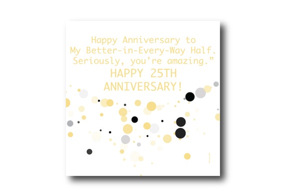 Digital 25th Wedding Anniversary Card wishes, Pantone Colors, Couple gift