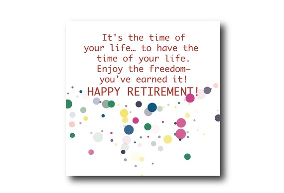 Digital Retirement card wishes, instant download, printable at home, ready to post, Pantone Colors