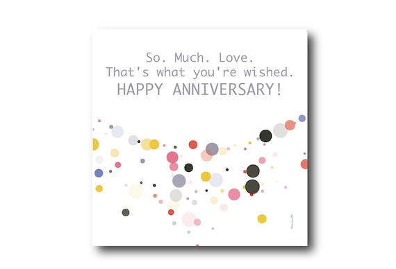 Digital Wedding Anniversary card wishes, instant download, printable at home, Pantone Colors