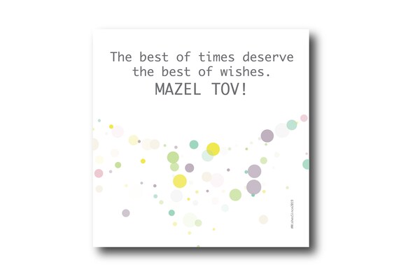 Digital Mazel Tov card wishes, instant download, printable at home, ready to post, Pantone Colors, Pantone Colors