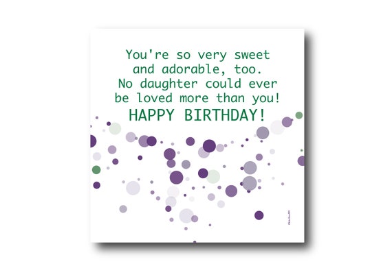 Digital Daughter Birthday Wishes greeting card, Pantone Colors