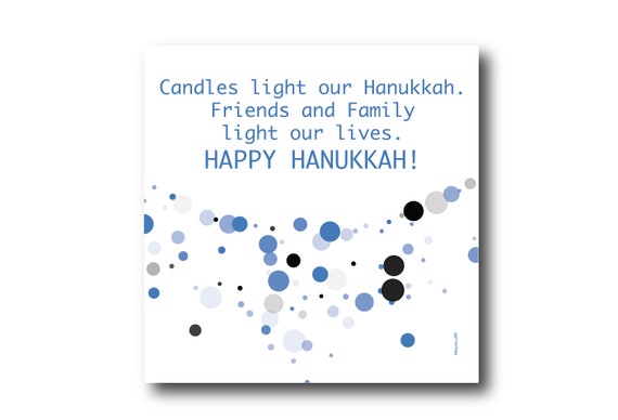 Digital Greeting Card for HANUKKAH Wishes, Pantone Colors, Jewish holidays