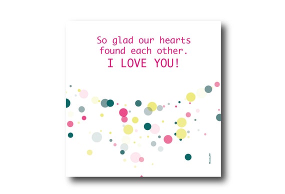 Digital Love card wishes, instant download, printable at home, ready to post, Pantone Colors