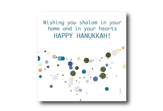 Digital Greeting Card for HANUKKAH Wishes, Pantone Colors