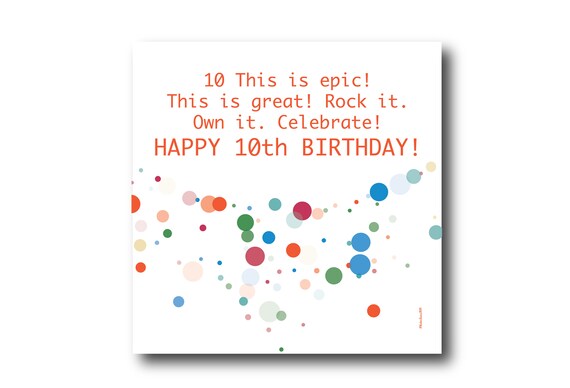 Digital Birthday card wishes, instant download, printable at home, Pantone Colors