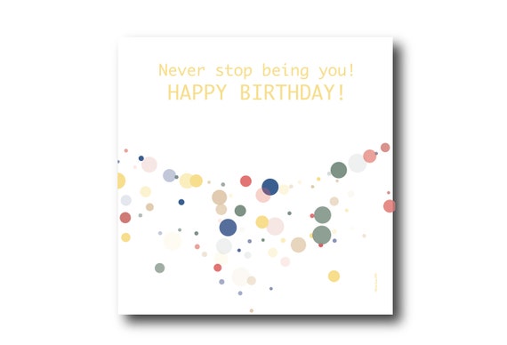 Digital Birthday card wishes, instant download, printable at home, Pantone Colors