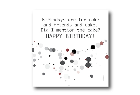 Digital Birthday card wishes, instant download, printable at home, Pantone Colors