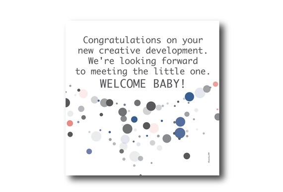 Digital Welcome Baby boy or girl card wishes, instant download, printable at home, Pantone Colors