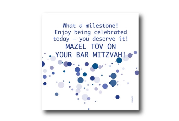 Digital Mazel Tov card wishes, instant download, printable at home, ready to post, Pantone Colors