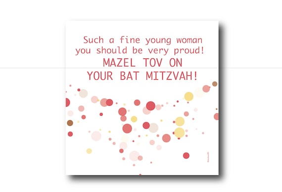Digital Mazel Tov card wishes, instant download, printable at home, ready to post, Pantone Colors