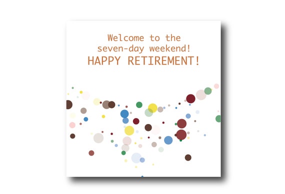 Digital Retirement card wishes, instant download, printable at home, ready to post, Pantone Colors