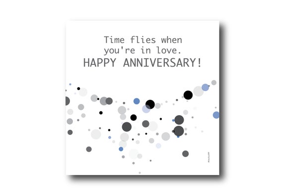 Digital Wedding Anniversary card wishes, instant download, printable at home, Pantone Colors